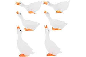 GARIOUANS 6pcs Mini Luminous Swan Resin Figurines Small Garden Layout Decor Lightweight Desktop Ornaments for