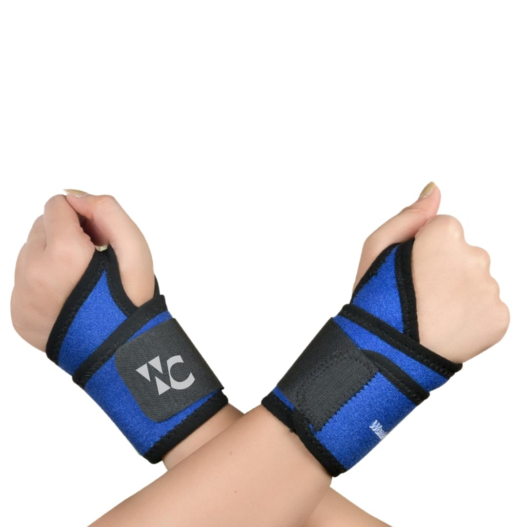 Wonder Care Neoprene Wrist Brace For Carpal Tunnel Pack Of 2 Wrist Compression Wrap | Support Splint For Pain, Arthritis, Tennis Elbow, Tendinitis For Men Women Adjustable Carpal Tunnel Wrist Brace