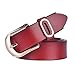Talleffort Women's Jeans Genuine Cowhide Leather Belts Fashion Wide Belts for Women Red-XL