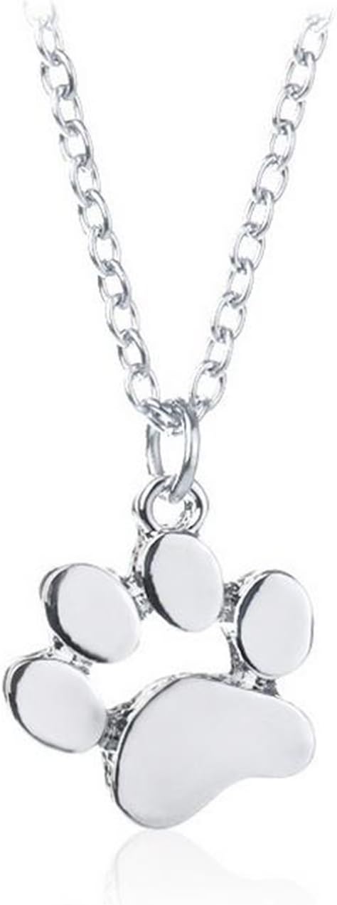 Ruikey Charm Unique Animal Paw Prints Pendant Necklace Cat Paw Prints Necklace Pendant for Family Love Friendship