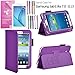 Galaxy Tab E Lite 7.0 Case, EpicGadget(TM) Galaxy E Lite Premium PU Leather Folding Folio Cover Case with Built in Stand For Tab E Lite 7 inch T113 + Screen Protector + 1 Stylus (Purple Leather Cover)
