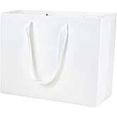 HUAPRINT White Paper Gift Bags, 20 Pack, 13x5x10in - Large Capacity Retail/Party/Favor/Wedding Bags With Handles