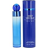 Perry Ellis 360° Very Blue Eau De Toilette Spray for Men - Mens Cologne, Long Lasting Perfume, EDT, Fragrance with Notes of Bergamot, Pear & Musk - 3.4 fl oz (100 mL)