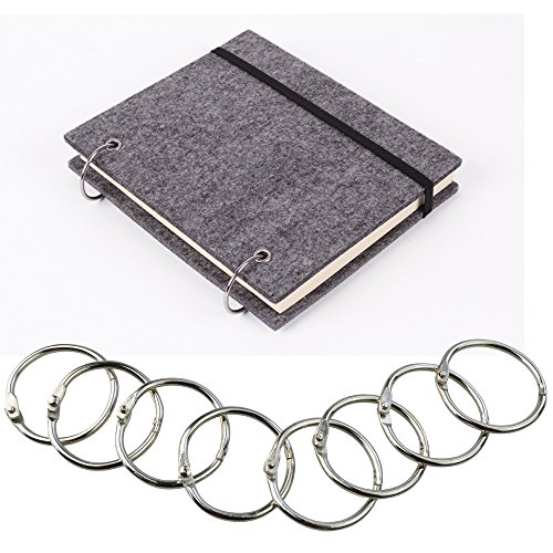 cnomg 50 pcs Book Rings, Nickel Plated Metal Paper Book Loose Leaf Binder Ring Keychain Key Ring