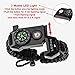 A2S LEDway Paracord Bracelet Tactical Survival Gear Kit 6-IN-1-70% Larger Compass LED SOS Emergency Function Flashlight & Whistle (Black/Black)