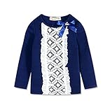 Zhuannian Little Girls Flower Long Puff Sleeve Blouses T-shirts