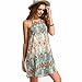 Welcomeuni SlWomen Retro National Wind Loose Round Neck Sling Sleeveless Dress Women (XL)