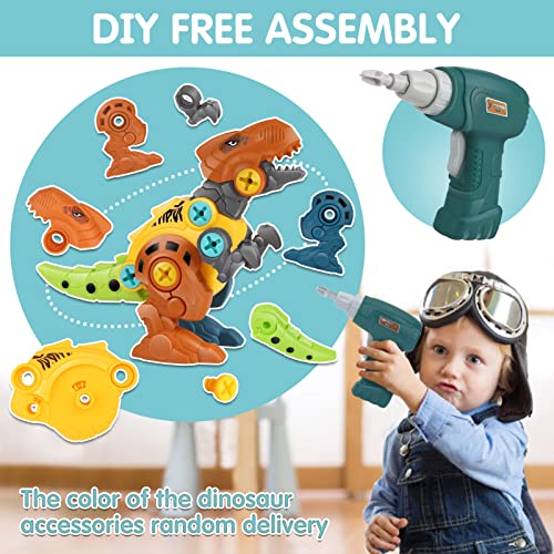 Dreamon Dinosaurs for Children 3 4 5 6 7 8 Years Old Dinosaur Toy with Box Storage Box Electric Drill Construction Toys Puzzle Gift for Boys Girls