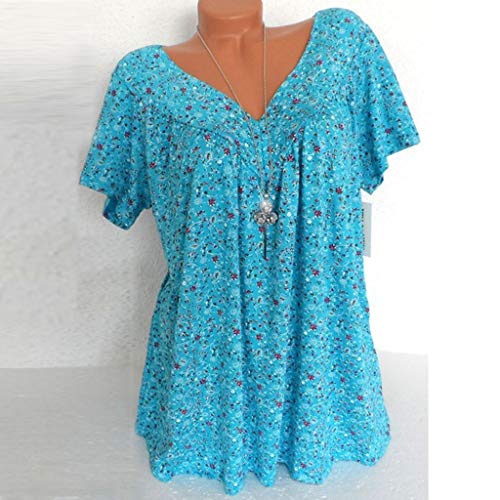 image for Drindf Womens Top Womens Loose Plus Size Floral Print T-Shirt Tee S-5X