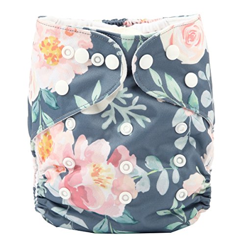 Sigzagor Baby Pocket Diaper Nappy Reusable Washable 8lbs to 36lbs (Floral)