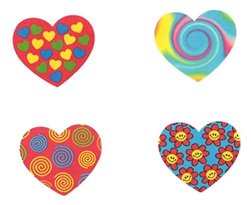 Funky Heart Tattoos (8 Tattoos, 4 Styles; 1.5" x 2" Each)