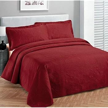 Amazon.com: Linen Plus King\/California King 3pc Oversized Luxury Bedspread Coverlet Set Solid 