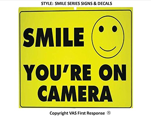 Video | Alarm | SHOPTLIFTER | Trespass | System Warning Signs & Decals | Home | Business | Live & Recorded Internet Monitoring | Surveillance | CCTV (#108-SMILE, Sign- 1EA, 108 Smile)