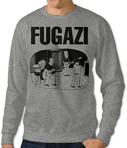 ReBorn Men's Pullover Punk Fugaz Long Sleeve Shirts Crewneck Sweatshirt Ash S