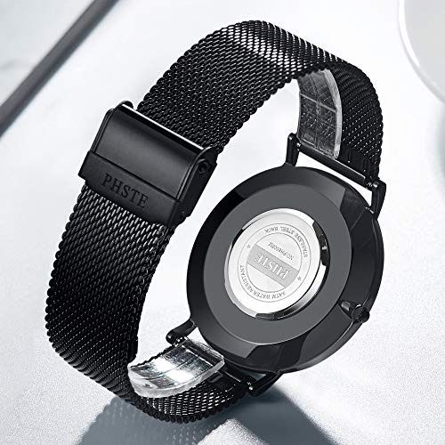 PHSTE Mens Watches Ultra Thin Minimalist Waterproof Analog