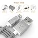 Iphone Metal USB Lightning Cable ( 2 pack - 3.3FT + 3.9FT )- Data Tranfer - Compatible With Iphone 8 , 7 , 7 plus , 6 , 6 plus , 6s , 5 , 5s , ipad , ipod Nano 7 , mini , se (Silver)