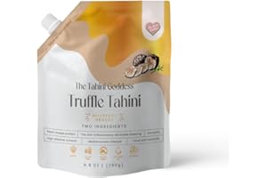 The Tahini Goddess Tahini | Kosher Pure Mill Stone Raw Sesame Seeds Paste | Hummus, Salad Dressings, Dips and Sauce | Gluten Free | Vegan | Non GMO (Truffle, 8.8 Ounce)