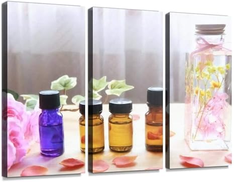Amazon Co Jp アロマオイル ハーバリウム 美容 ブリザーブドフラワー インテリア 雑貨 窓辺 オイル ドライフラワーポスター パネル 現代壁の絵 壁掛け 部屋飾り 背景絵画 壁アート 完成品 3枚セット すぐ飾る ホーム キッチン