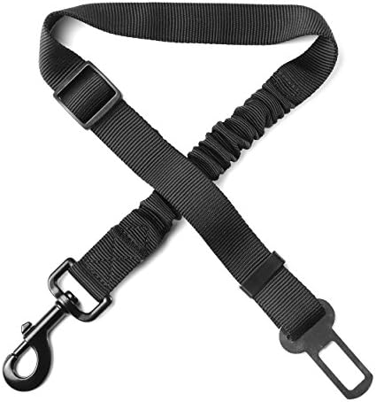 Adjustable Dog Seat Belt, FLOVEA Pet Dog Harness Pet Car Vehicle Seatbelt, Pet Safety Leash Leads for Dogs with Elastic Nylon Bungee Buffer