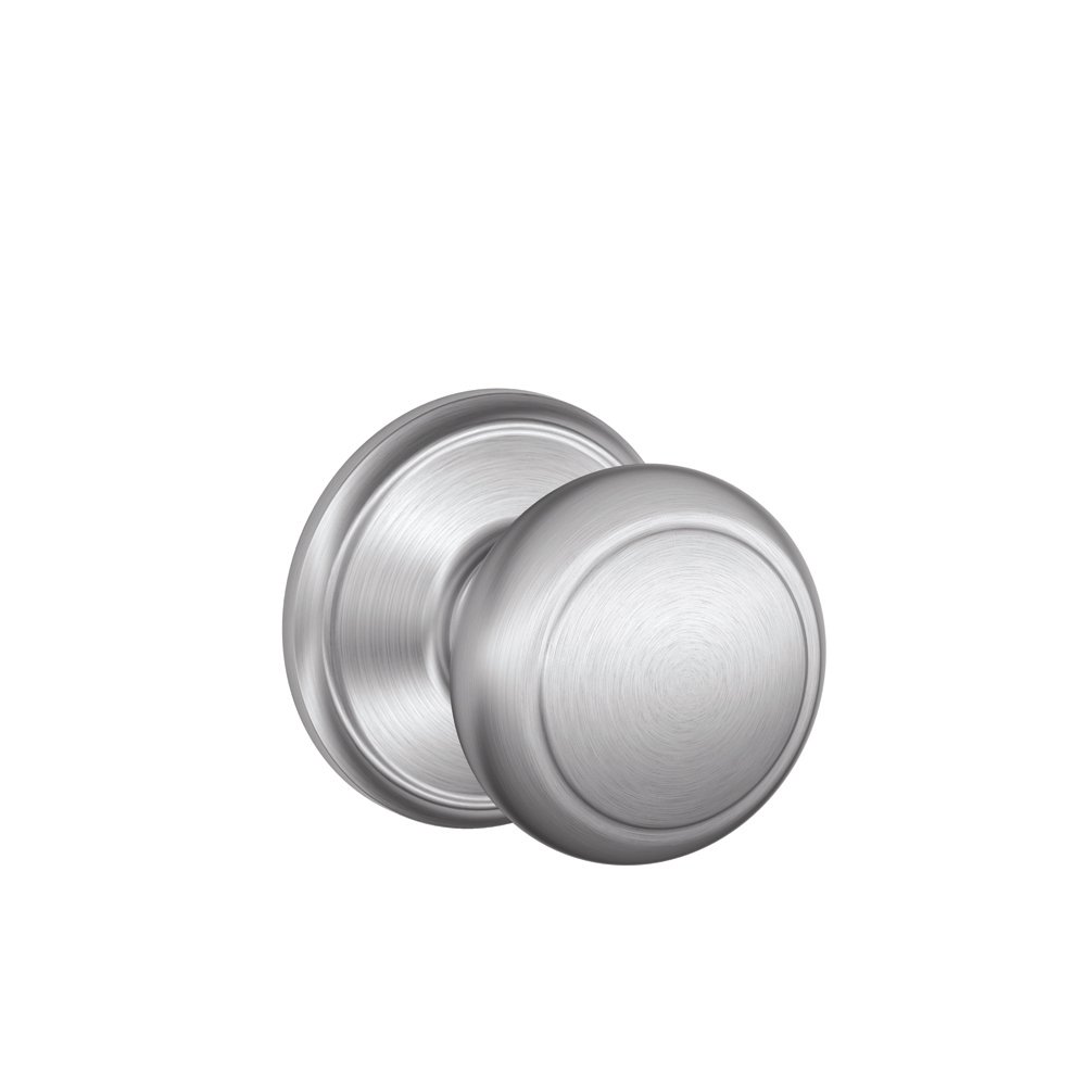 Schlage F10AND626 Andover Door Knob Hall & Closet Passage Handle, Satin Chrome