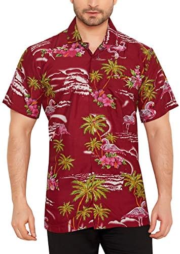 Men's Regular Fit Classic Short Sleeve Casual Floral Hawaiian Shirt