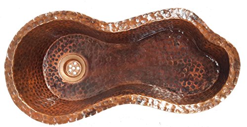 Egypt gift shops Narrow Curly River Peanut Woman Mermaid Wave Antique Patina Copper Bar Prep Undermount Sink - Thumbnail 4