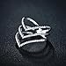 Redbarry Triple V Shaped Rings with Micro CZ Stones Paved in 18k Platinum Plated, Size 9