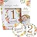 Baby Monthly Milestone Stickers. 16 Floral Belly Stickers for Girls 0-12 Months. Premium Gold Metallic Design. Perfect for Baby Shower Gifts, Registry, First Year Newborn Photography. Angie Makes