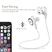 TaoTronics TT-BH06 WT Bluetooth Wireless Earphones with Bluetooth 4.1, Balanced Audio, Build-in Mic, aptX, CVC 6.0 Noise-Cancelling - White