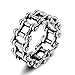 Denvosi Stainless Steel Ring Simple Bike Chain Punk and Rock Biker Ring for Men Size 9