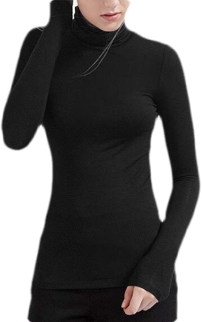 Desconocido Suéter básico de Manga Larga y Suave con Cuello Alto para