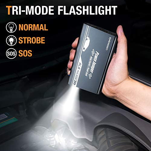 ENERGEN Car Jump Starter AL6 600A Peak 12V for up to 5.0L Gas and 2.5L Diesel Engine Battery Booster with USB Smart Charging Port LED Flashlight UL Certified - Thumbnail 4