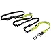 HARBO Handsfree Running Dog Leash - Durable Bungee Leash, Reflective Stitching - Shock Absorbing Adjustable Waist Belt, for Running, Jogging, Walking (Green)