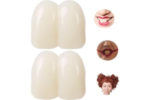 HONCLOUD 2 Pieces 17mm Deluxe Custom Big Buck Teeth Caps for Clown Bunny Hillbilly Costume (white)