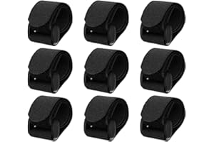 PURYUPEARL 20Pcs Black Fishing Rod Belt Stretchy Straps and Tackle Ties,Elastic Fishing Rod Holder Strap Angler Accessory for Organizing and Protecting Fishing Rods Fit for Casting/Spinning/Fly Rods Accessories