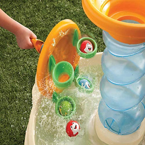 little tikes 0050743173752 Spiralin' Seas Water Table-Garden Game-Encourages Active and Imaginative Play-Includes 5 Balls and 1 Cup-for Toddlers from 24 Months to 6+ Years, Black