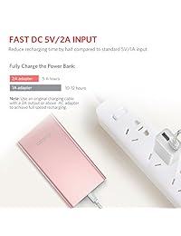 Yoobao Cargador portátil de 10000 mAh, banco de energía delgado, batería externa para teléfono celular, batería de copia de seguridad, cargador de batería de doble entrada compatible con iPhone X 8 7 Plus Android Samsung Galaxy More