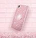 Sony Xperia L1 Case, Silverback Girls Bling Glitter Sparkle Case with 360 Rotating Ring Stand, Soft TPU Outer Cover + Hard PC Inner Shell Skin for Sony Xperia L1 Case -Rose Gold