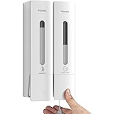 1984 Shampoo and Conditioner Dispenser Wall Mount Shower Dispenser 2 Chamber No Drill Bathroom Set Shampoo Dispenser for Shower Wall Home Hotel 400ml x 2 White