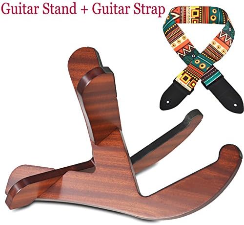 Guitar Stand - Wood Folding Portable Stand,Guitar strap . (Guitar stand +Guitar strap)