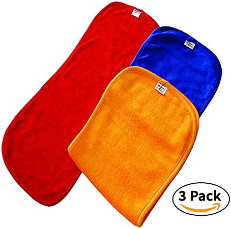 Charis Kid BEST Baby Burp Cloths Bibs (3 Pack) 100% Terry Cotton Double Layers High Absorbent Soft Comfort Bib for Infant Newborn Babies