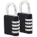 Combination Padlocks, Combination Locks for Locker, Weatherproof 4 Digit Combination Lock Outdoor, Gym, School Locker Locks, 2 Pack, Black