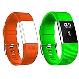 2 Pack Fitbit Charge 2 Bands,Wonlex Soft Silicone Replacement Wristband Sport Fitness Watch Strap for Fitbit Charge 2