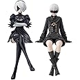 9S Figure Anime 2B Action Figure Statue 2Byorha Figurine Game Lady Sitting Position Sculpture Model Collectible Desktop Decoration Gifts 2pcs