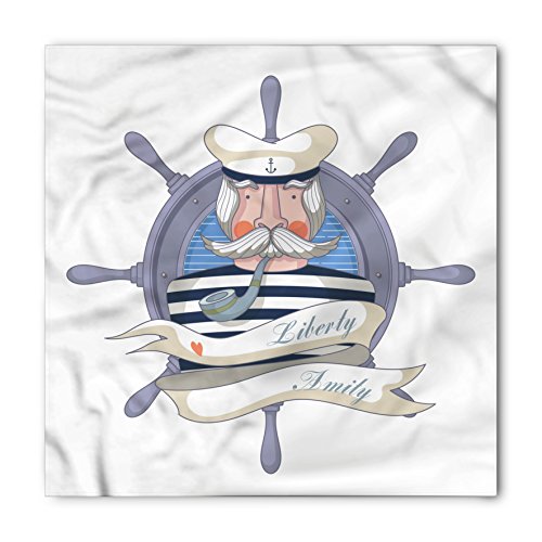 Lunarable Nautical Bandana, Old Sailor Captain Pipe, Unisex Head and Neck Tie