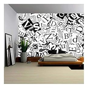 Letters Cut from Newspaper, Background - Removable Wall Mural | Self-Adhesive Large Wallpaper - 66x96 inches