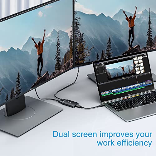 Thunderbolt 3 to Dual 4K 60Hz HDMI Adapter, Dockteck Thunderbolt 3 Dock