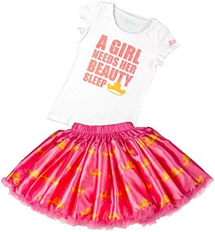 Tutu Couture Girl's Disney's Aurora Tee &amp; Pettiskirt, Pink, 6/6X