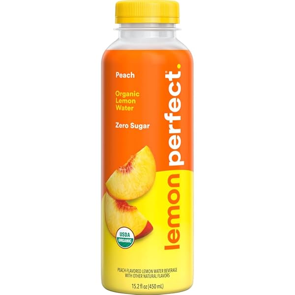 LEMON PERFECT PEACH, HYDRATING FLAVORED LEMON WATER, ZERO SUGAR, DELICIOUS AND REFRESHING, ORGANIC, 15.2 FL OZ BOTTLES (1-PACK)