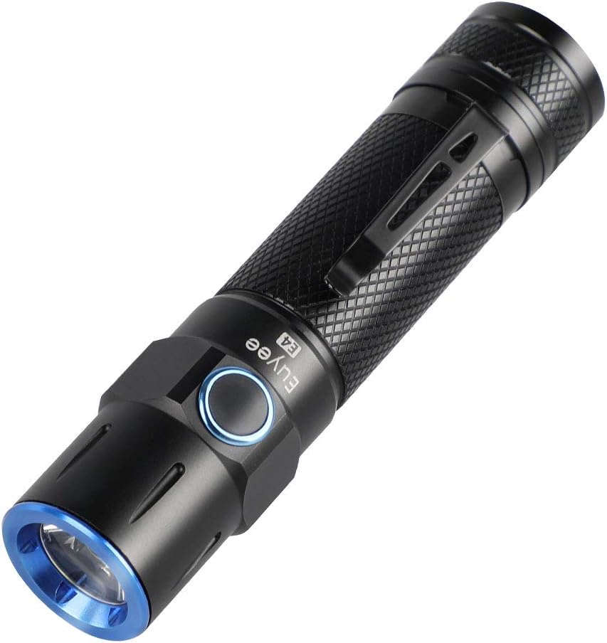 Euyee E4 Professional Outdoor Flashlight, High Powered LED Brightest 1800 Lumens Torch with 5 Modes, IPX67 Water Resistant, Optical lens.Best Choice for Camping, Outdoor, Emergency, EDC Flashlights - - 